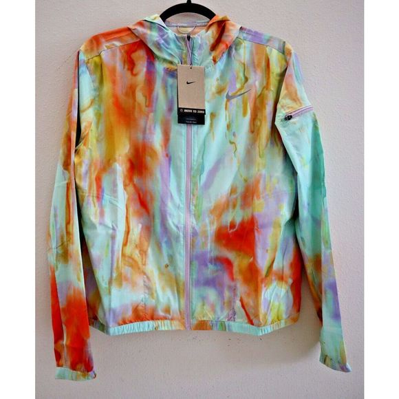 Nike DM7711-379 Women's Sz M Multicolor Tie Dye Lightweight Running Jacket - Picture 3 of 16